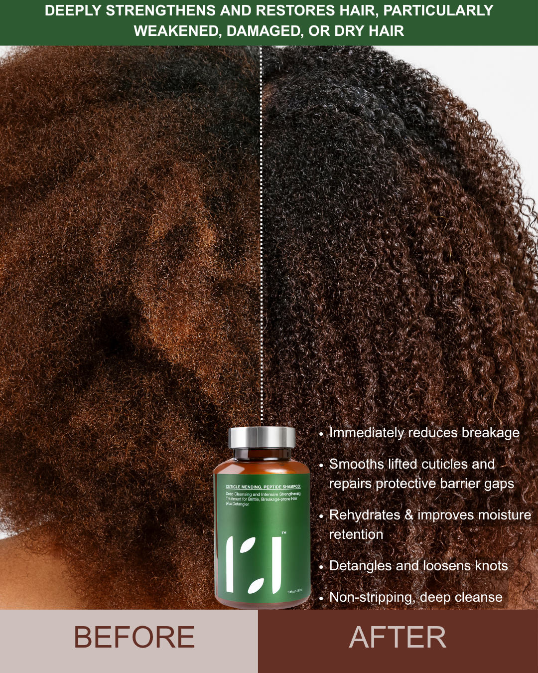 ROOTED REVIVall™ Cuticle Mending Peptide Shampoo – Breakage & Restoration Treatment